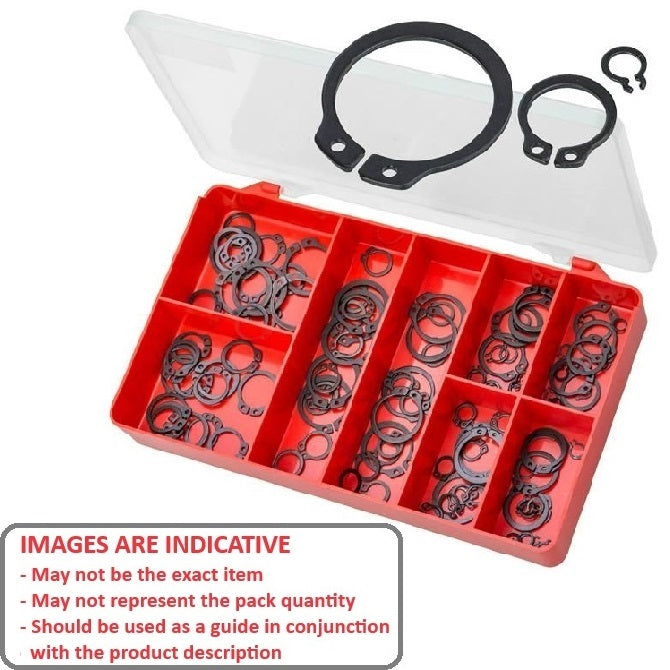 1046519 | AST-CIR-I-EX-0300 --- Small Parts Assortment Kits - Selection Circlips - External 300 - Imperial External Circlips - 1/4 to 3 inch Range - Carbon Steel