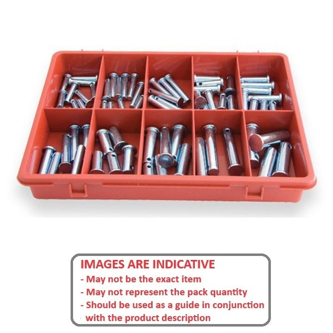 1075173 | AST-CLE-I-0083 --- Small Parts Assortment Kits - Selection Clevis Pins 83 - 15 Sizes imperial in a metal drawer - no lid - - Carbon Steel