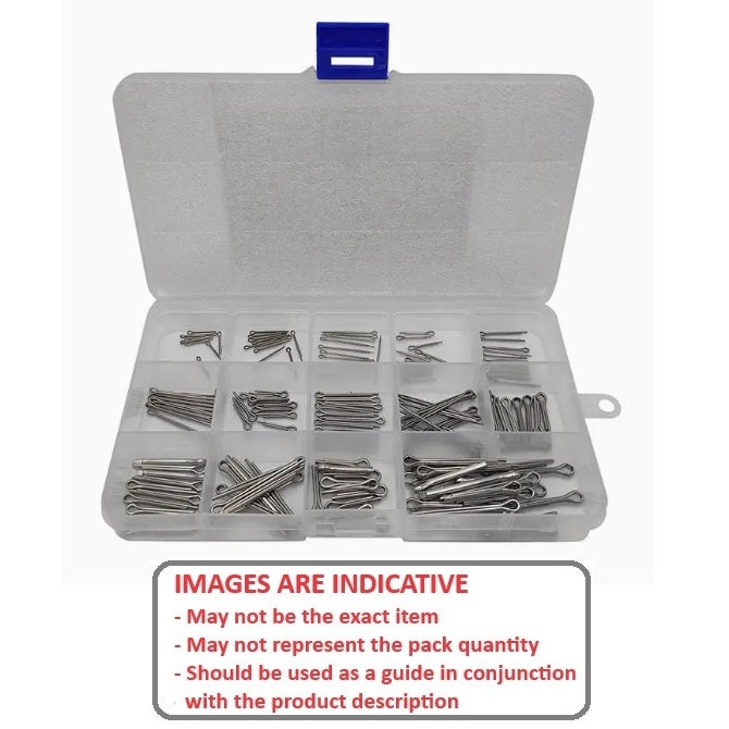 1083993 | AST-COT-M-SS-0150 --- Small Parts Assortment Kits - Selection Split Pins 150 - 304 Grade Stainless Steel Imperial Cotter Pins - Stainless Steel 304 Similar to A2, 18-8 HRB80