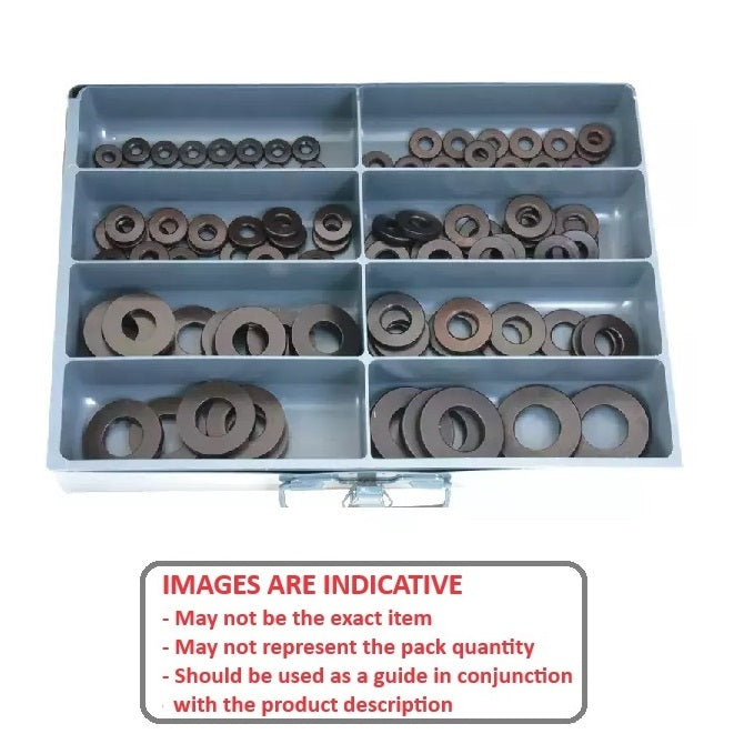 1154308 | AST-WAS-I-HD-0100 --- Small Parts Assortment Kits - Selection Washers 100 - Imperial - Heavy duty - Machined and Case Hardened - Carbon Steel