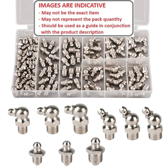 1104248 | AST-GRE-BS-0100 --- Small Parts Assortment Kits - Selection Grease Nipples 100 - BSP - Steel