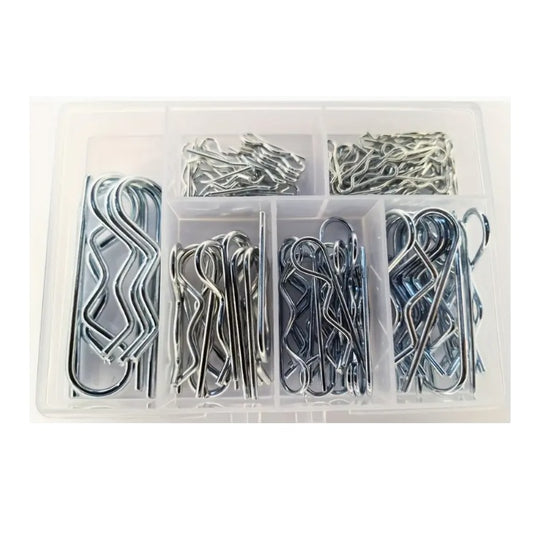 All Assortment Kits - Selection R-Clips 100 - Selection of Metric Hitch Pins / R-Clips - Zinc Plated Steel
