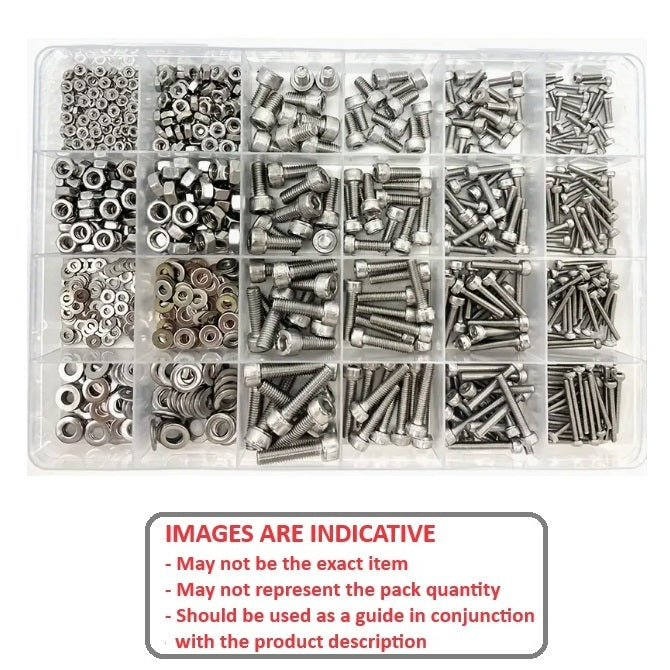 1063726 | AST-CAP-MS-880 --- Small Parts Assortment Kits - Selection Screws 880 - Metric Cap Screws, Washers and Nuts - Stainless Steel 304 Similar to A2, 18-8 HRB80