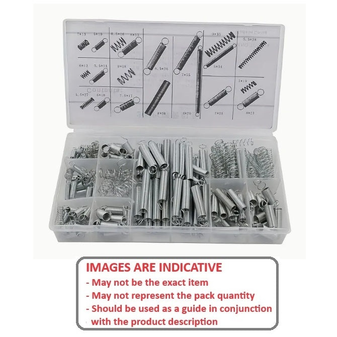 1148592 | AST-SPR-EX-COM-A-0200 --- Small Parts Assortment Kits - Selection Springs 200 - Metric Extention and Compression Springs - 20 Sizes - - Zinc Plated Steel