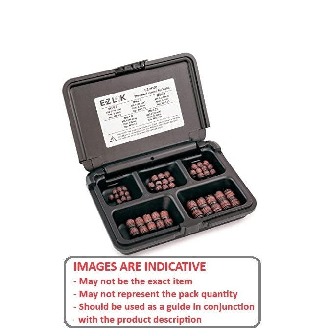 1035869 | AST-EZL-MS --- Assortments Thread Repair - Type Metric 5 Sizes M3 to M8 - 10 each of M3, M4, M5, M6, M8 EZ Lok - Steel Zinc Plated Insert