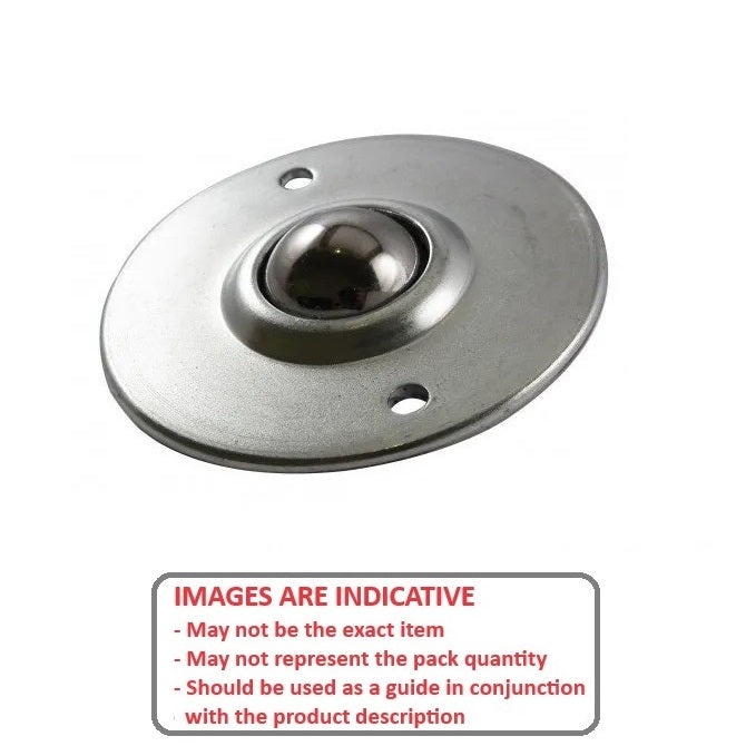 1162812 | BTU0060-010-F-SS-SL --- Flange Mount Ball Transfer Units - 54 kg - 12x46.5 mm Standard - Stainless Steel AISI 420C Rc 46-52