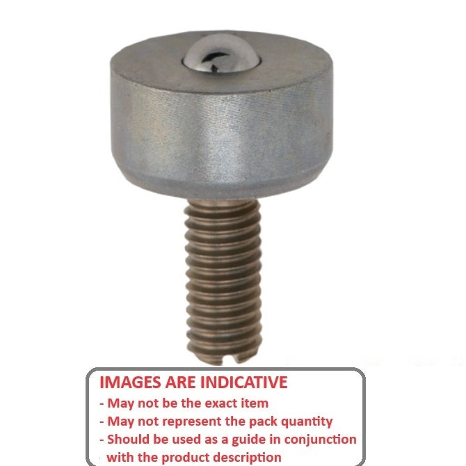1089072 | BTU0010-006-TS-BA --- Screw Stem Ball Transfer Units - 10 kg - 6x8 mm Brass and Aluminium - Stainless Steel AISI 440C and Aluminium