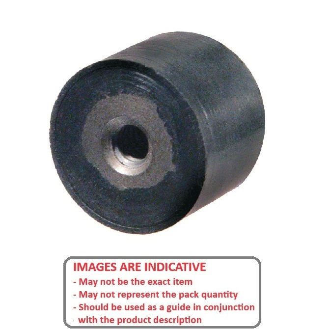 1118916 | FRB-3RS --- Cylindrical Female Thread Bumpers - 19.05x15.875 mm - 1/4-20 UNC - 6.35mm - - Neoprene Rubber Bumper