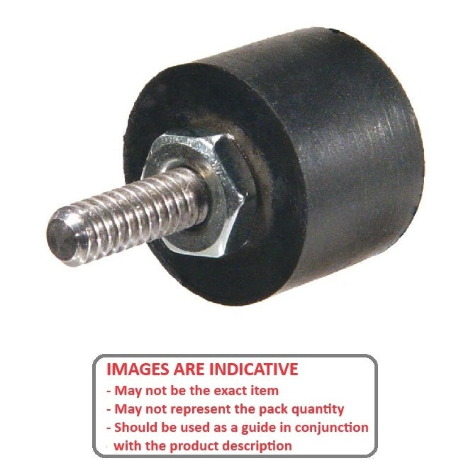 1118904 | FRB-329RS --- Cylindrical Male Thread Bumpers - 19.05x15.875 mm - 10-32 UNF - 4.76mm - Standard - Polyurethane Bumper