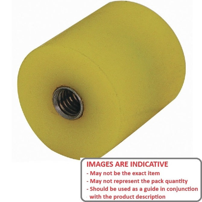 1142017 | AU-411RS (5 Pcs) --- Cylindrical Female Thread Bumpers - 31.75x25.4 mm - 1/4-20 UNC - 6.35mm - - Polyurethane Bumper