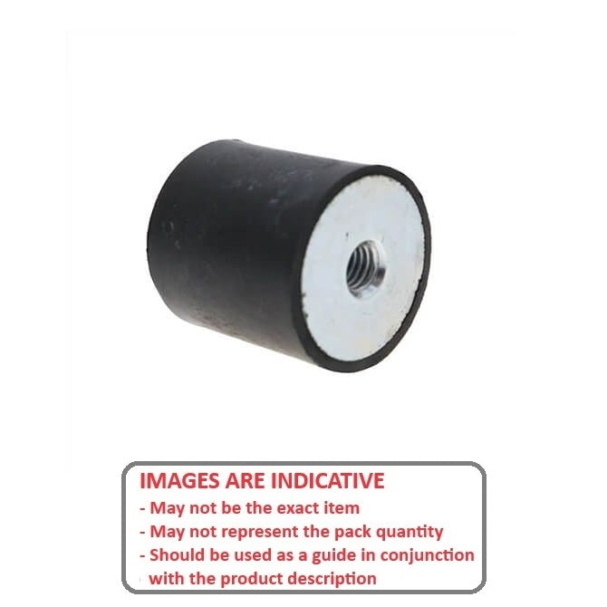 1105033 | CFF014-13-040M-R60 --- Bobbin Mounts - 14x13 mm - M4x0.7 Female - Natural Rubber Mount