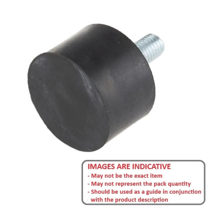 1107106 | CMB015-13-040M-R60 (2 Pcs) --- Buffer Mounts - 15x13 mm - M4x0.7 Male - Natural Rubber Mount