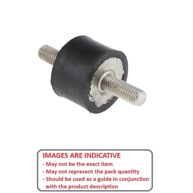1151695 | CMM040-40-080M-R60 --- Bobbin Mounts - 40x40 mm - M8x1.25 Male - Natural Rubber Mount