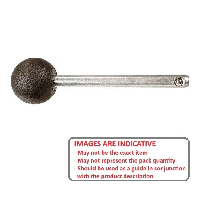 1073376 | BLP-064-0762-BL-C --- Ball Lock Pins - 6.35x76.2 mm - Zinc Plated Carbon Steel Ball Handle Pin