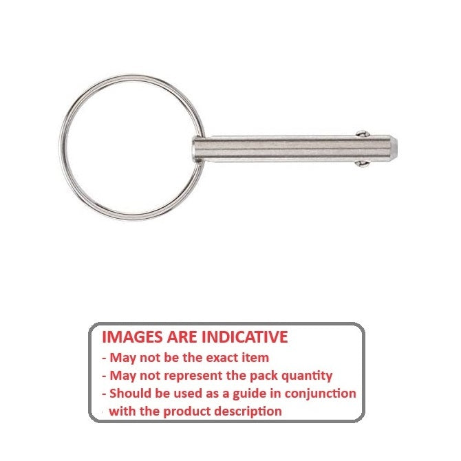 1056406 | BLP-048-0254-K2-S4 --- Ball Lock Pins - 4.76x25.4 mm - 304 Stainless Steel Keyring Style Pin