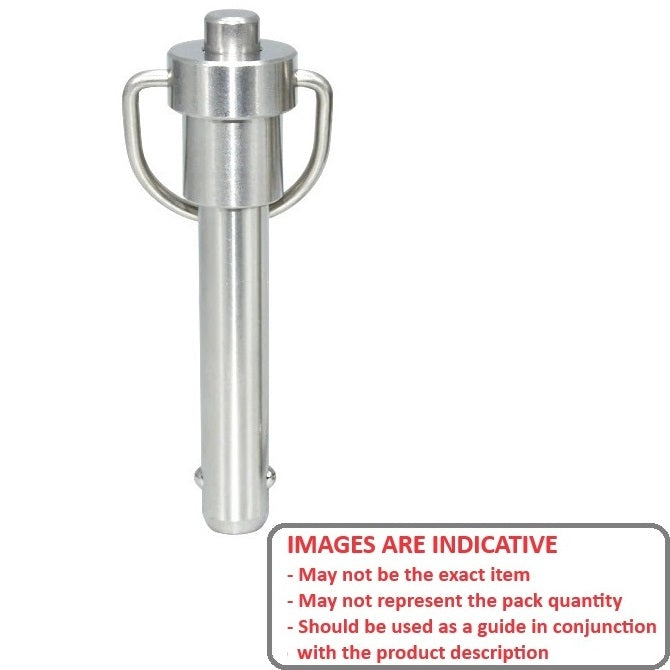 1088095 | BLP-095-0445-MHR-S4 (8 Pcs) --- Ball Lock Pins - 9.53x44.45 mm - 304 Stainless Steel Marine Style Pin