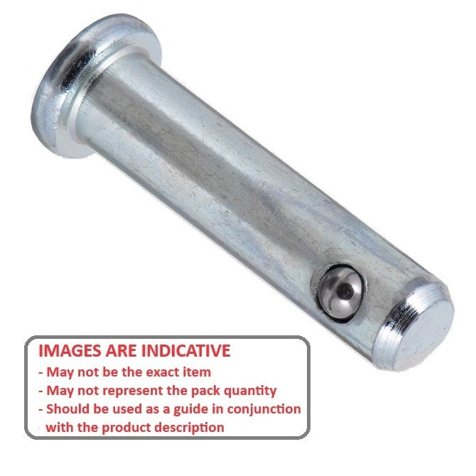 1056349 | BLP-048-0206-CZ (2 Pcs) --- Clevis Pins - 4.76x20.64x25.4 mm Self Locking Zinc Plated - Zinc Plated Low Carbon Steel Pin