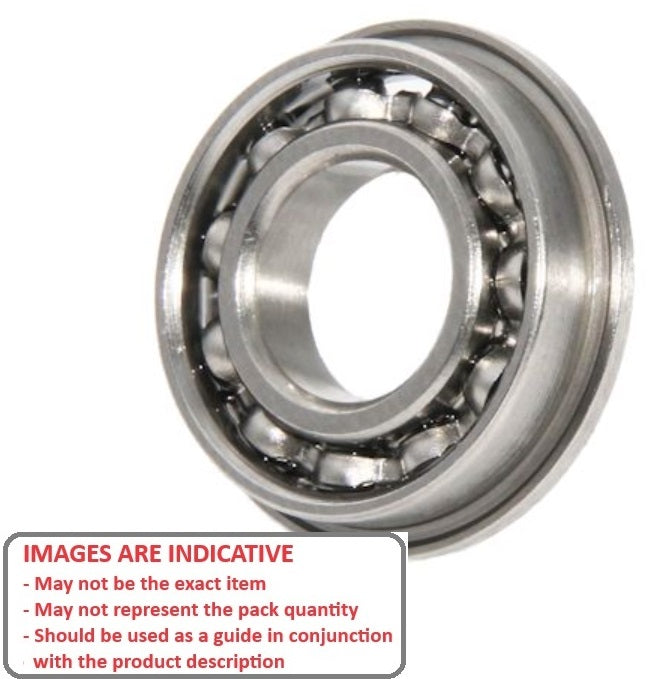 1036609 | SFR09-MC34-GR5-R-L23 (20 Pcs) --- Single Row Ball Bearings - 1.016x3.175x1.191 mm Flanged - Stainless Steel AISI 440C Bearing