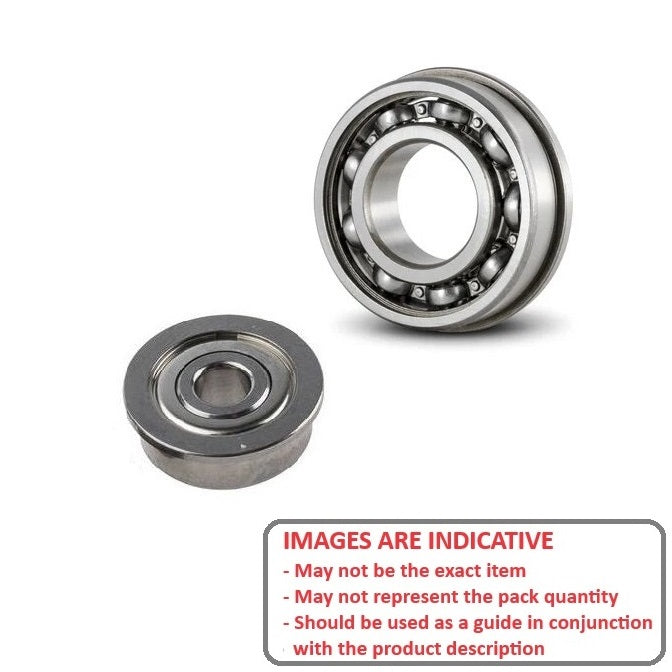 1058408 | SFR166-ZS-MC34-GR5-R-G48 (20 Pcs) --- Single Row Ball Bearings - 4.763x9.525x3.175 mm Flanged - Stainless Steel AISI 440C Bearing