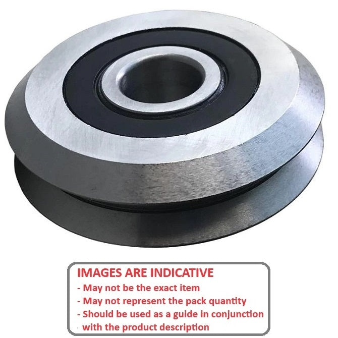 1036001 | MR19.5584.762-YY-VP-3.810 --- Plain Guide Wheels Dual Vee - Size Reference 1 - 19.558x7.938 mm - Chrome Steel SAE 52100 Guide Wheel
