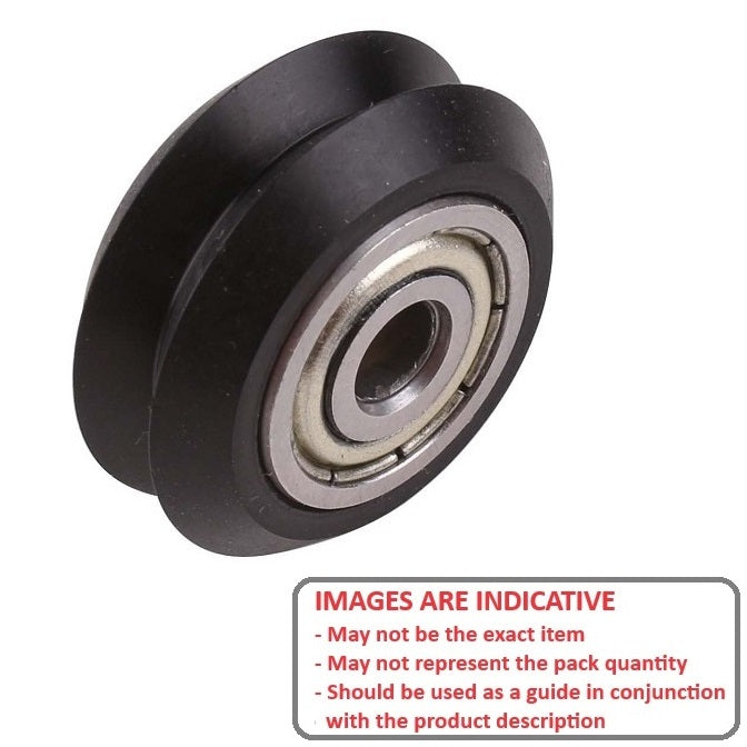 1036061 | MR24.300-5.000-ZZ-VP-4.800 --- Plain Guide Wheels Dual Vee - Size Reference 1 or 2 24.3x5 mm - Chrome Steel SAE 52100 with Economy Plastic Vee Guide Wheel