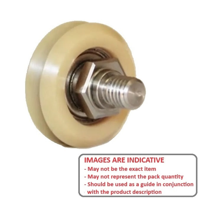 1000039 | DVWS0-POL --- Studded Guide Wheels Dual Vee - Size Reference 0 - 14.8x6.35 mm - Polymer Guide Wheel