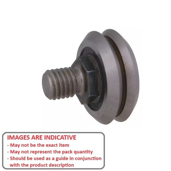 1000037 | DVWS0-2RS --- Studded Guide Wheels Dual Vee - Size Reference 0 - 14.8x6.35 mm - Chrome Steel SAE 52100 with Seals Guide Wheel