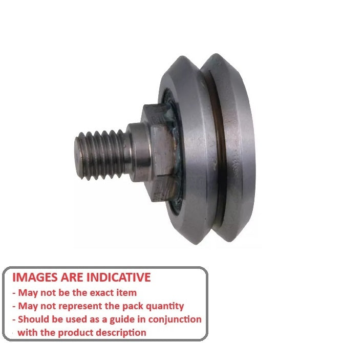 1046272 | DVWS3-ADJ-2RS --- Studded Guide Wheels Dual Vee - Size Reference 3 - 45.8x15.88 mm - Chrome Steel SAE 52100 with Seals Guide Wheel