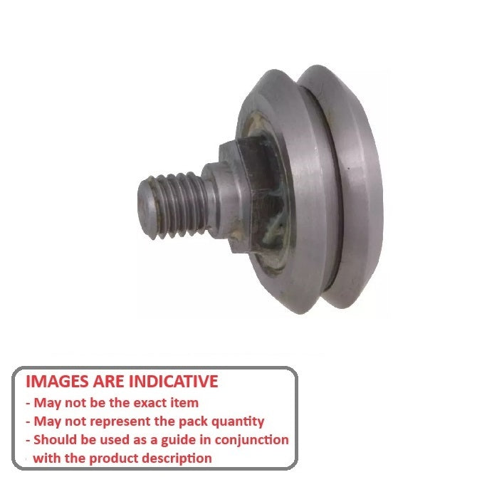1000034 | DVWS0-ADJ-ZZ --- Studded Guide Wheels Dual Vee - Size Reference 0 - 14.8x6.35 mm - Chrome Steel SAE 52100 with Shields Guide Wheel