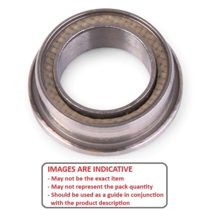 1086230 | SFR6A-TTS-MC5-G9 (50 Pcs) --- Single Row Ball Bearings - 9.525x22.225x7.142 mm Flanged - Stainless Steel AISI 440C Bearing