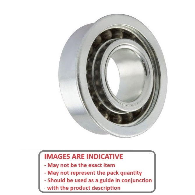 1036781 | SFWR0-MC34-GR5-R-L23 (20 Pcs) --- Single Row Ball Bearings - 1.191x3.967x1.588 mm / 2.381 mm Flanged - Stainless Steel AISI 440C Bearing