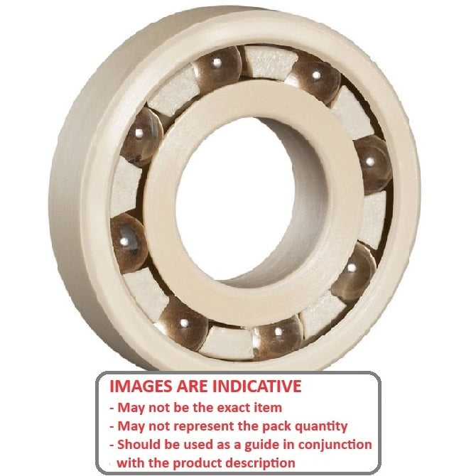 1058546 | P-R3-PKGL --- Plastic Bearings - 4.763x12.7x3.969 mm - PEEK Polyetheretherketone with Glass Balls Bearing