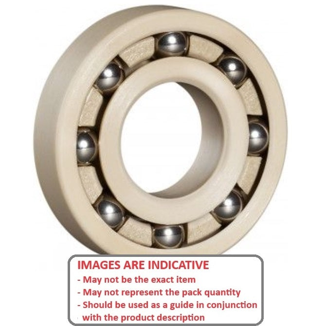 1058550 | P-R3-PKS6 --- Plastic Bearings - 4.763x12.7x3.969 mm - PEEK with Stainless Steel 316 Balls Bearing