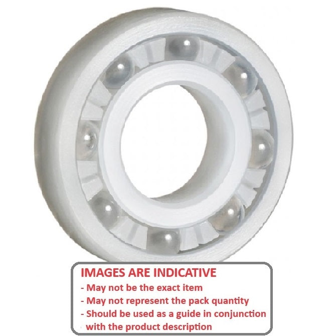 1086117 | P-R6-KGL --- Plastic Bearings - 9.525x22.225x5.556 mm - PVDF with Glass Balls