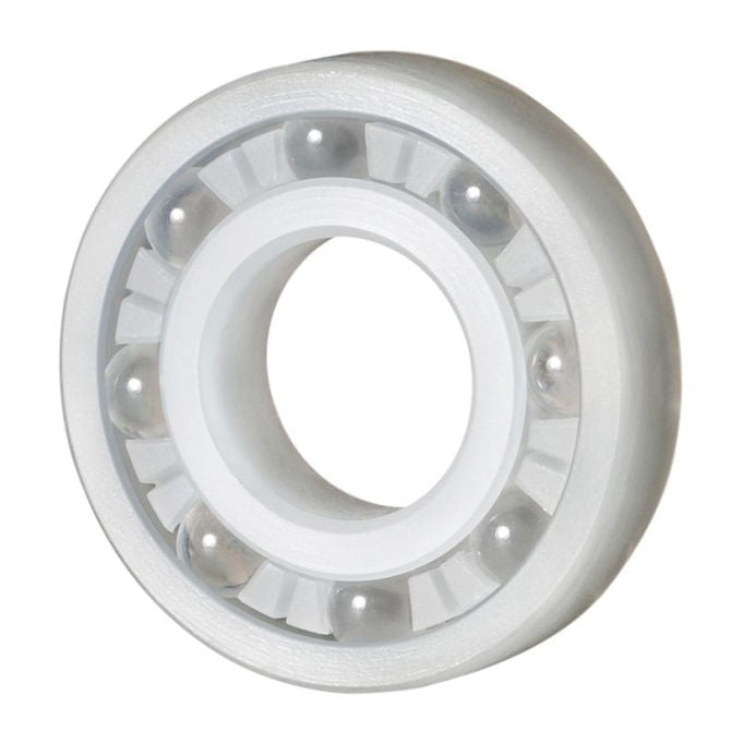 1086117 | P-R6-KGL --- Plastic Bearings - 9.525x22.225x5.556 mm - PVDF with Glass Balls
