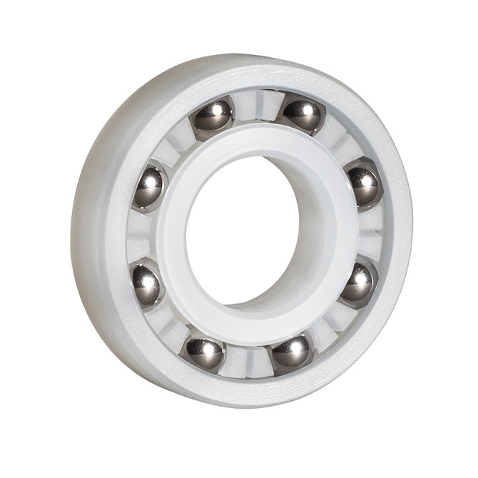 Plastic Bearings - 3.175x12.7x3.969 mm - PVDF with Stainless Steel 316 Balls