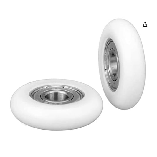 Nylon Tyre Through Bore Convex Rollers - 22.5x6x6 mm - Chrome Steel and Acetal