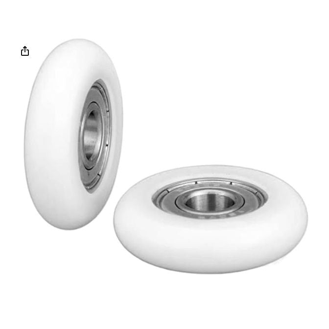 1138918 | NRV-0300-080-W-ZZ (2 Pcs) --- Nylon Tyre Through Bore Convex Rollers - 30x8x7 mm - Chrome Steel and Acetal Roller