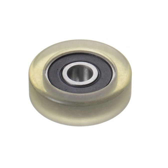 1106690 | PR-0150-050-ZZ-ET-90 (20 Pcs) --- Pressure Roller with Bearing Rollers - 15x5x5 mm Urethane OD - Stainless Steel AISI 440C