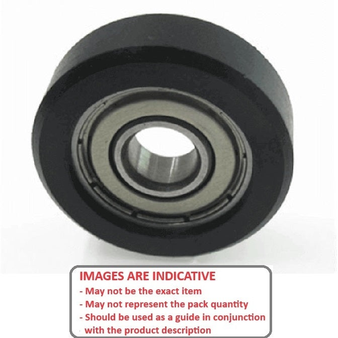 1114755 | PR-0170-050-ZZ-ES-55 (20 Pcs) --- Pressure Roller with Bearing Rollers - 17x5x5 mm Urethane OD - Stainless Steel AISI 440C