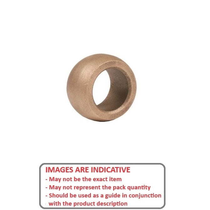 1080391 | BSP00800-01550-0110-SB --- Spherical Sintered Bronze Bushes - 8x15.5x11 mm - Bronze SAE 841 Sintered Bush
