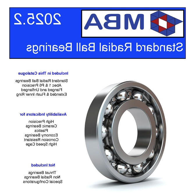 1222604 | CATALOGUE-BEARINGS-STANDARD --- Catalogues - Brand MBA Bearing Sizes - Standard radial ball bearings quick reference - Paper Catalogue