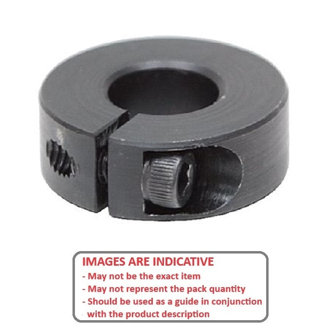1071978 | COL-00635-017-08-1C-CS --- Shaft Collars - 6.35x17.46x7.9 mm Clamp Type - Steel, Black Oxide Coated Collar