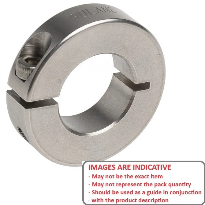 1058731 | COL-00475-016-08-1C-S3 --- Shaft Collars - 4.763x15.9x7.9 mm Clamp Type - Stainless Steel Collar