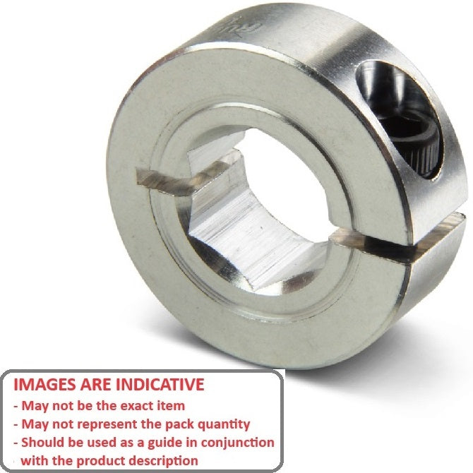 1076938 | COH-00794-021-06-1P-S3 --- Hex Bore Collars - 7.938x20.7x6.4 mm One Piece - Stainless Steel 303/304 Similar to A2, 18-8 HRB80 Collar