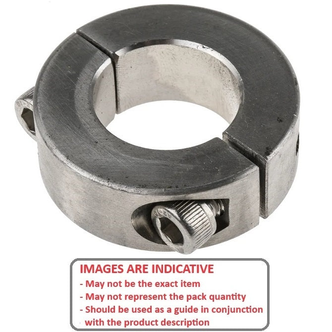 1048301 | COL-00318-016-08-2C-S4 --- Shaft Collars - 3.175x15.88x7.9 mm Clamp Type - Stainless Steel 304 Similar to A2, 18-8 HRB80 Collar