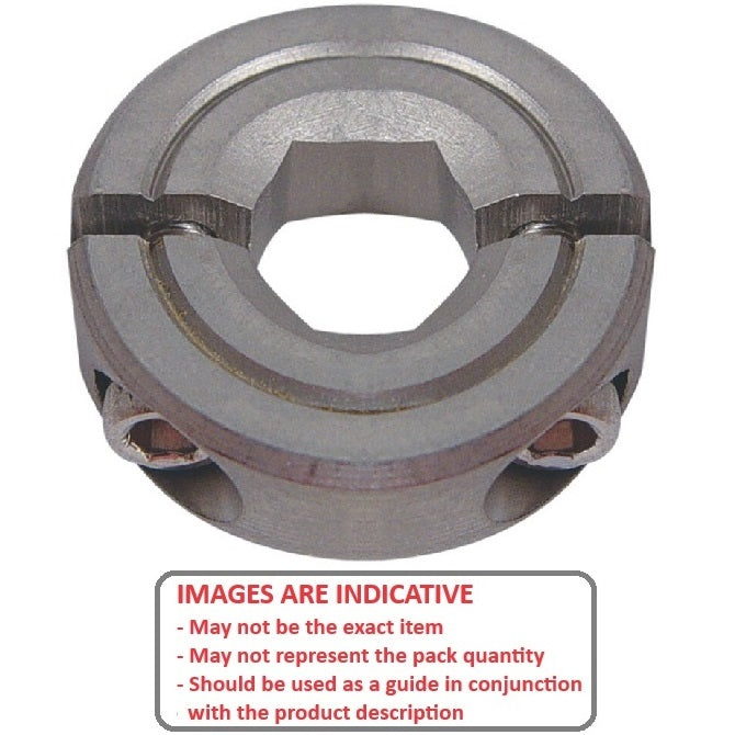 1101985 | COH-01270-032-10-2P-S3 --- Hex Bore Collars - 12.7x31.8x9.5 mm Two Piece - Stainless Steel 303/304 Similar to A2, 18-8 HRB80 Collar