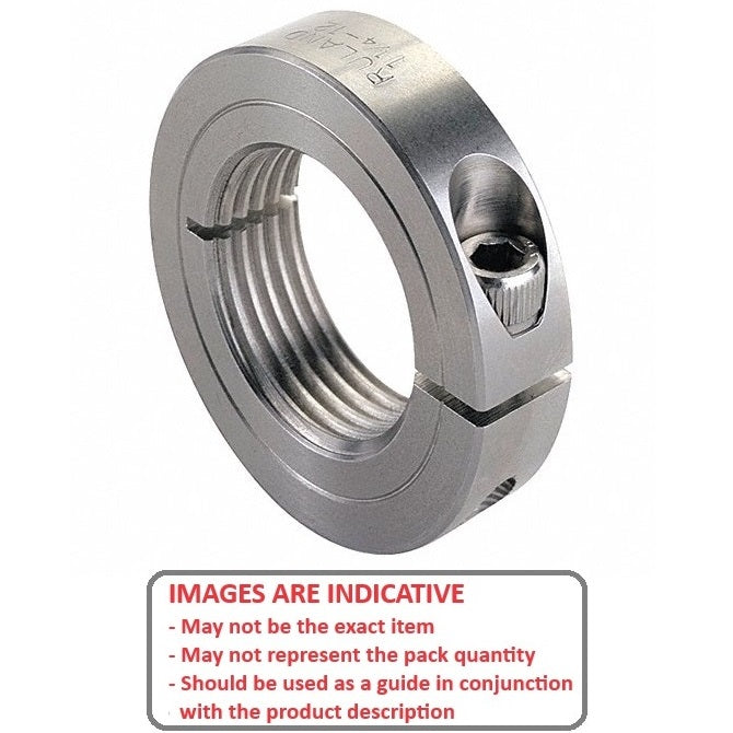 1101888 | COT-01270C-029-10-S3 --- Threaded Collars - 1/2-13 UNC - 12.7mm - 28.575x10.319 mm Clamp Type - Stainless Steel Collar