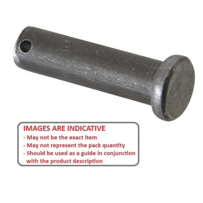 1071965 | CLP-064-0171-P --- Clevis Pins - 6.35x17.07x19.46 mm Pin Locking - Carbon Steel - Low Carbon 1010 or 1018 Steel