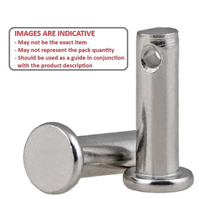 1077975 | CLP-079-0198-S6 (2 Pcs) --- Clevis Pins - 7.94x19.84x25.4 mm Pin Locking - Stainless Steel 316 Similar to A4, 18-10